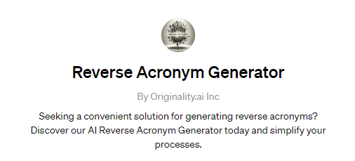 Reverse Acronym Generator